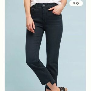 Anthropologie Pilcro and the Letterpress Black Straight leg Crop High waist